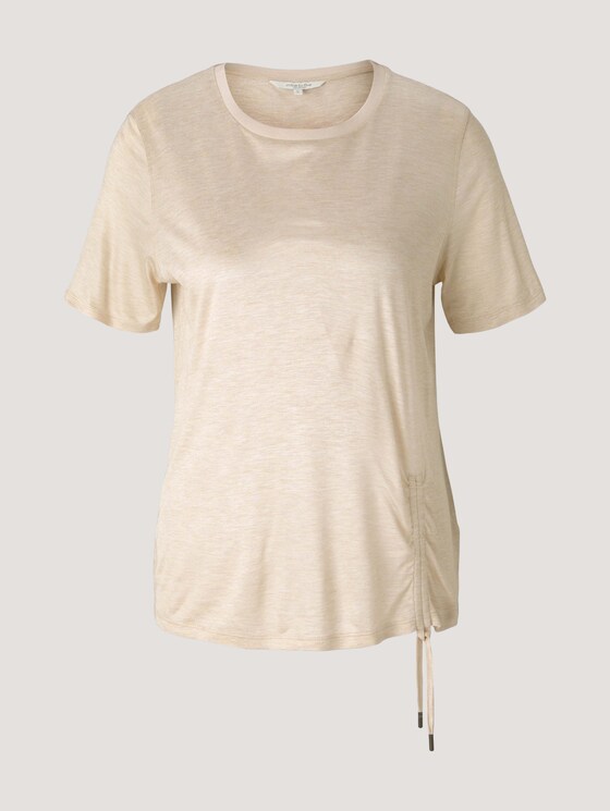 Meliertes T-Shirt mit Raffung - Frauen - cream toffee melange Meliertes T-Shirt mit Raffung - Frauen - cream toffee melange - 7 - Mine to five