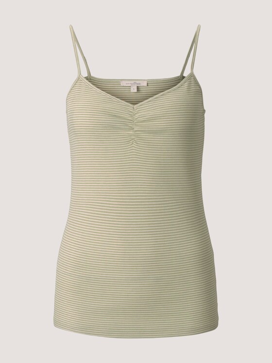 Top mit Spaghettiträgern - Frauen - green white stripe Top mit Spaghettiträgern - Frauen - green white stripe - 7 - TOM TAILOR Denim