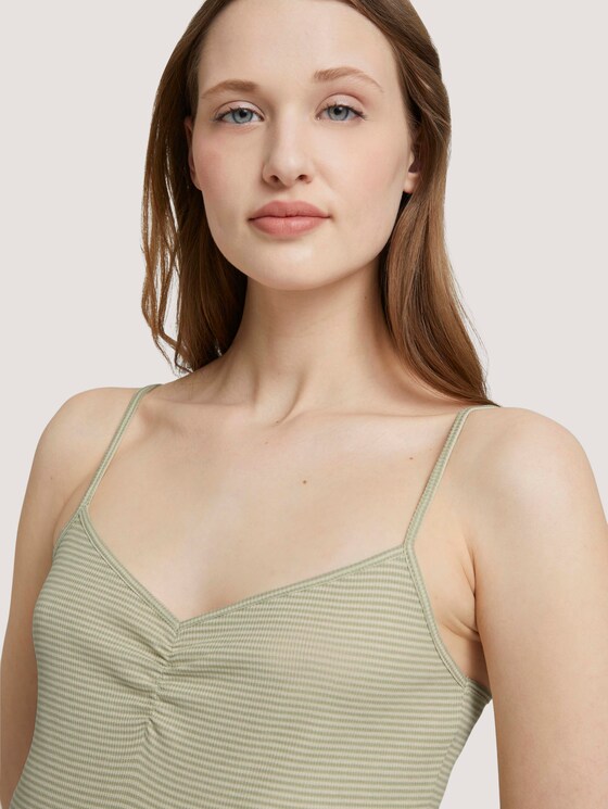 Top mit Spaghettiträgern - Frauen - green white stripe Top mit Spaghettiträgern - Frauen - green white stripe - 9 - TOM TAILOR Denim
