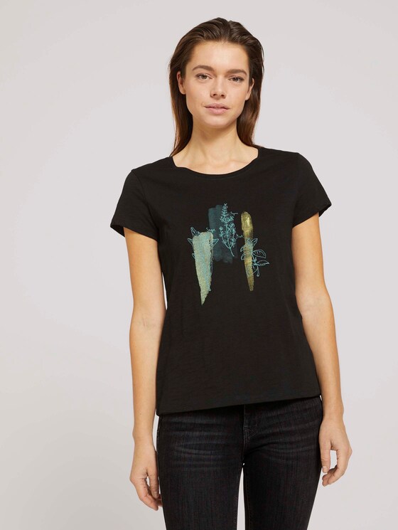 T-Shirt mit Bio-Baumwolle - Frauen - deep black T-Shirt mit Bio-Baumwolle - Frauen - deep black - 1 - TOM TAILOR Denim