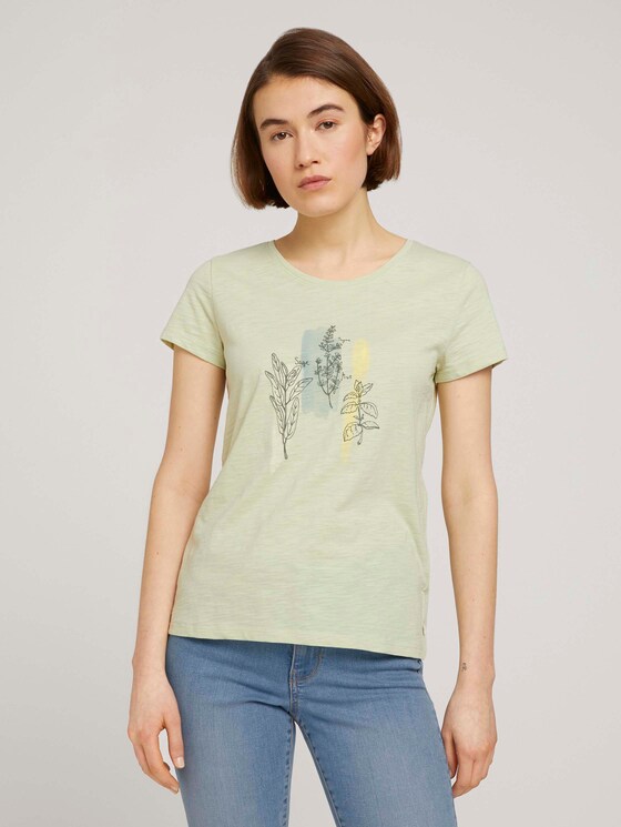 T-Shirt mit Bio-Baumwolle - Frauen - light dusty green T-Shirt mit Bio-Baumwolle - Frauen - light dusty green - 1 - TOM TAILOR Denim