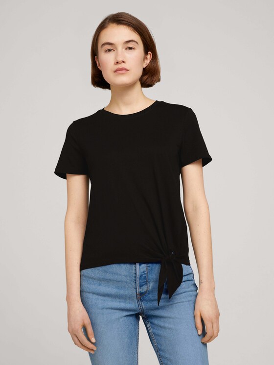 T-Shirt mit Bio-Baumwolle - Frauen - deep black T-Shirt mit Bio-Baumwolle - Frauen - deep black - 1 - TOM TAILOR Denim