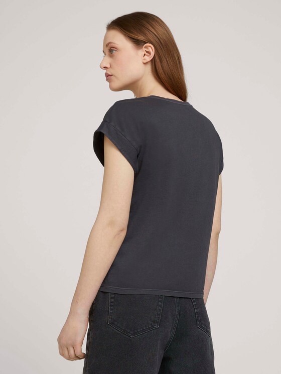 T-Shirt mit Ärmelaufschlag - Frauen - deep black T-Shirt mit Ärmelaufschlag - Frauen - deep black - 2 - TOM TAILOR Denim