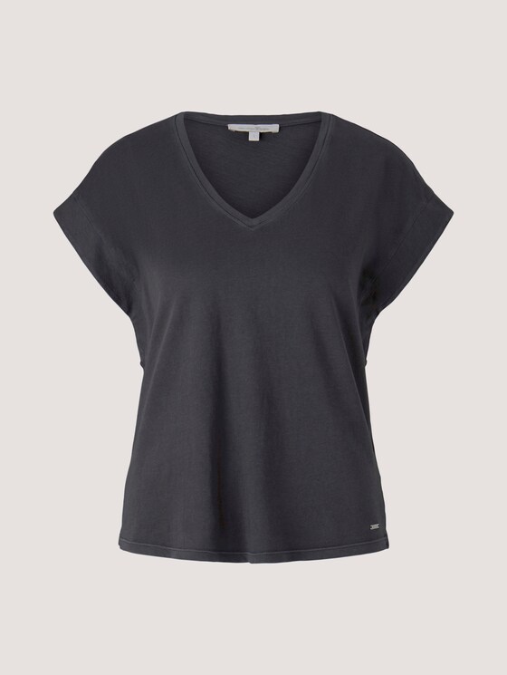 T-Shirt mit Ärmelaufschlag - Frauen - deep black T-Shirt mit Ärmelaufschlag - Frauen - deep black - 7 - TOM TAILOR Denim