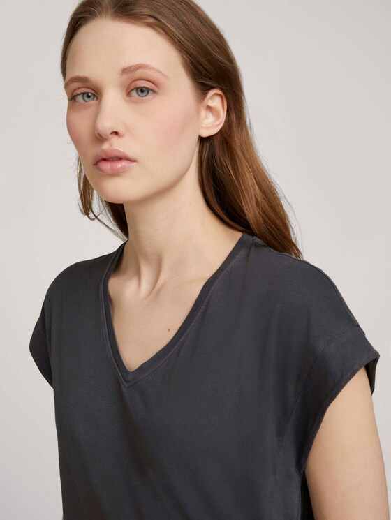T-Shirt mit Ärmelaufschlag - Frauen - deep black T-Shirt mit Ärmelaufschlag - Frauen - deep black - 9 - TOM TAILOR Denim