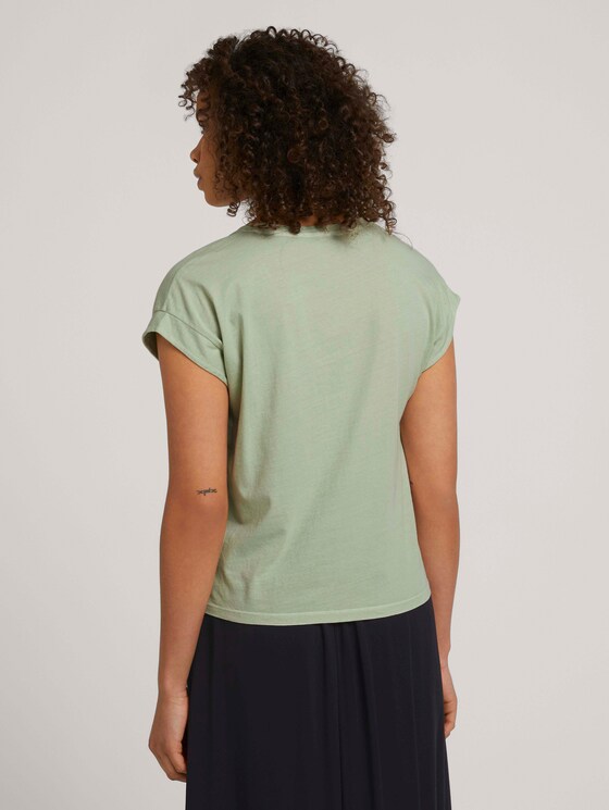 T-Shirt mit Ärmelaufschlag - Frauen - light dusty green T-Shirt mit Ärmelaufschlag - Frauen - light dusty green - 2 - TOM TAILOR Denim