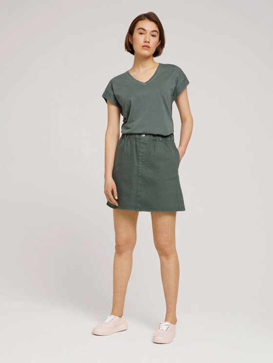 T-Shirt mit Ärmelaufschlag - Frauen - dusty pine green T-Shirt mit Ärmelaufschlag - Frauen - dusty pine green - 3 - TOM TAILOR Denim