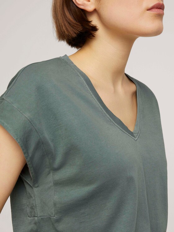 T-Shirt mit Ärmelaufschlag - Frauen - dusty pine green T-Shirt mit Ärmelaufschlag - Frauen - dusty pine green - 9 - TOM TAILOR Denim