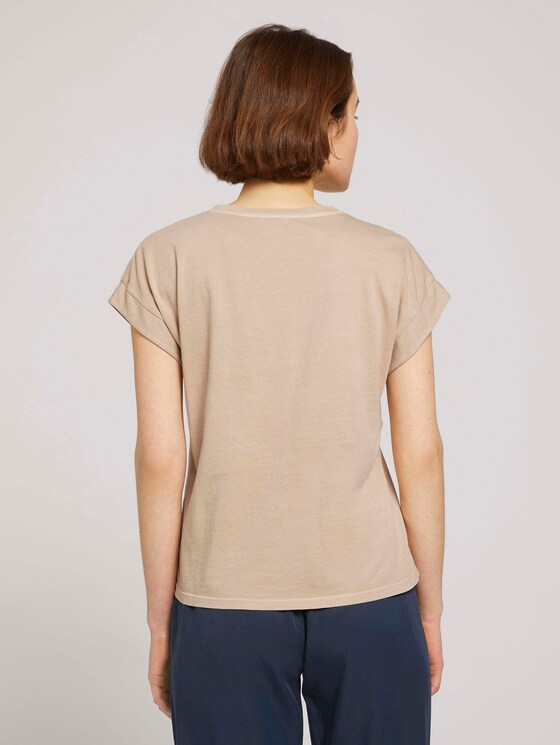 T-Shirt mit Ärmelaufschlag - Frauen - dune beige T-Shirt mit Ärmelaufschlag - Frauen - dune beige - 2 - TOM TAILOR Denim