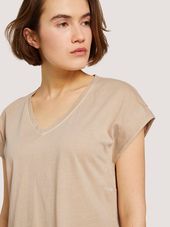 T-Shirt mit Ärmelaufschlag - Frauen - dune beige T-Shirt mit Ärmelaufschlag - Frauen - dune beige - 9 - TOM TAILOR Denim
