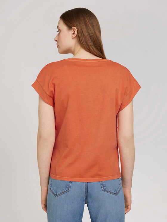 T-Shirt mit Ärmelaufschlag - Frauen - sundown coral T-Shirt mit Ärmelaufschlag - Frauen - sundown coral - 2 - TOM TAILOR Denim