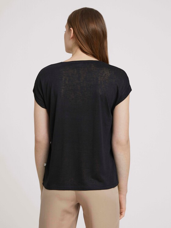 T-Shirt mit Ärmelaufschlag - Frauen - deep black T-Shirt mit Ärmelaufschlag - Frauen - deep black - 2 - TOM TAILOR Denim