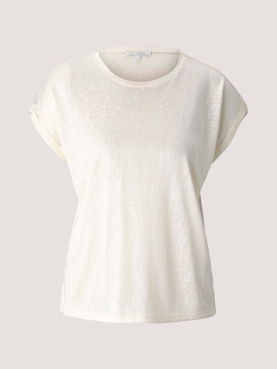 T-Shirt mit Ärmelaufschlag - Frauen - soft creme beige T-Shirt mit Ärmelaufschlag - Frauen - soft creme beige - 7 - TOM TAILOR Denim