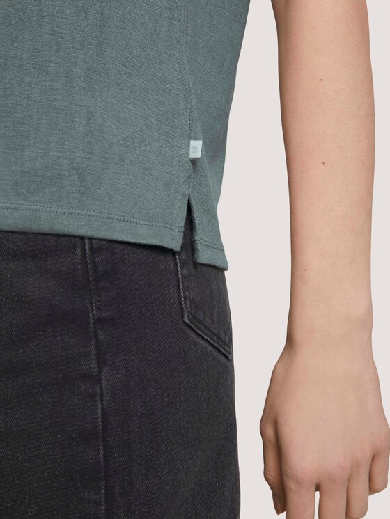 T-Shirt mit Ärmelaufschlag - Frauen - dusty pine green T-Shirt mit Ärmelaufschlag - Frauen - dusty pine green - 10 - TOM TAILOR Denim
