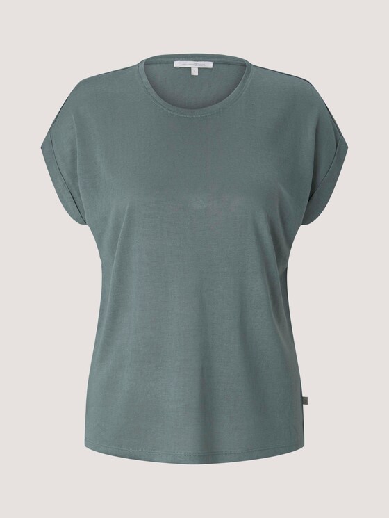 T-Shirt mit Ärmelaufschlag - Frauen - dusty pine green T-Shirt mit Ärmelaufschlag - Frauen - dusty pine green - 7 - TOM TAILOR Denim