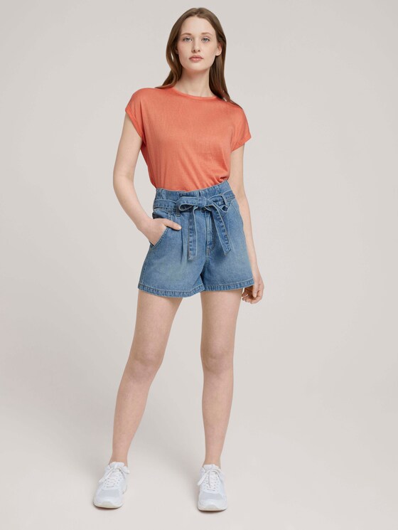 T-Shirt mit Ärmelaufschlag - Frauen - sundown coral T-Shirt mit Ärmelaufschlag - Frauen - sundown coral - 3 - TOM TAILOR Denim