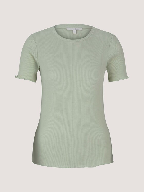 strukturiertes T-Shirt - Frauen - light dusty green strukturiertes T-Shirt - Frauen - light dusty green - 7 - TOM TAILOR Denim