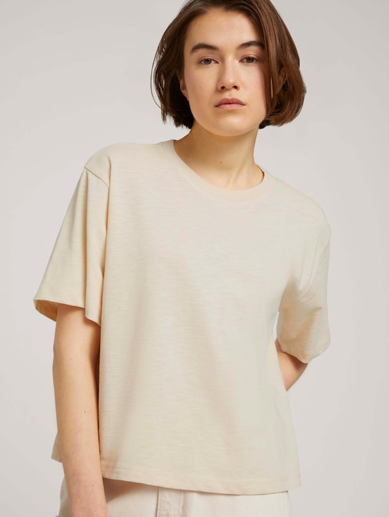 Cropped Basic T-Shirt - Frauen - soft creme beige Cropped Basic T-Shirt - Frauen - soft creme beige - 5 - TOM TAILOR Denim