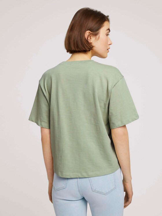 Cropped Basic T-Shirt - Frauen - light dusty green Cropped Basic T-Shirt - Frauen - light dusty green - 2 - TOM TAILOR Denim
