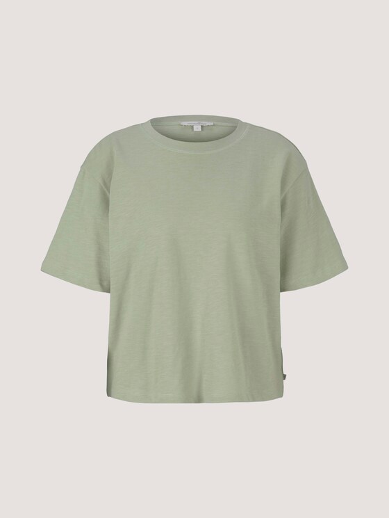 Cropped Basic T-Shirt - Frauen - light dusty green Cropped Basic T-Shirt - Frauen - light dusty green - 7 - TOM TAILOR Denim
