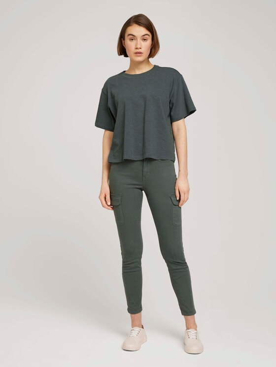 Cropped Basic T-Shirt - Frauen - dusty pine green Cropped Basic T-Shirt - Frauen - dusty pine green - 3 - TOM TAILOR Denim