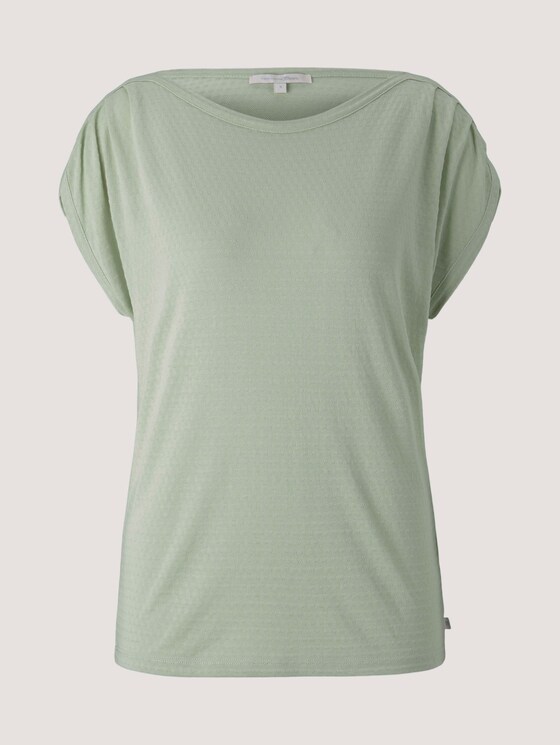 T-Shirt mit Faltendetail - Frauen - light dusty green T-Shirt mit Faltendetail - Frauen - light dusty green - 7 - TOM TAILOR Denim