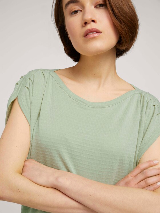 T-Shirt mit Faltendetail - Frauen - light dusty green T-Shirt mit Faltendetail - Frauen - light dusty green - 9 - TOM TAILOR Denim