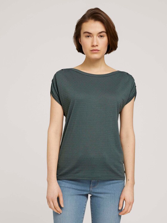 T-Shirt mit Faltendetail - Frauen - dusty pine green T-Shirt mit Faltendetail - Frauen - dusty pine green - 1 - TOM TAILOR Denim