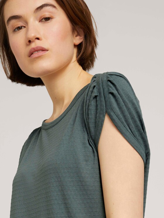 T-Shirt mit Faltendetail - Frauen - dusty pine green T-Shirt mit Faltendetail - Frauen - dusty pine green - 10 - TOM TAILOR Denim