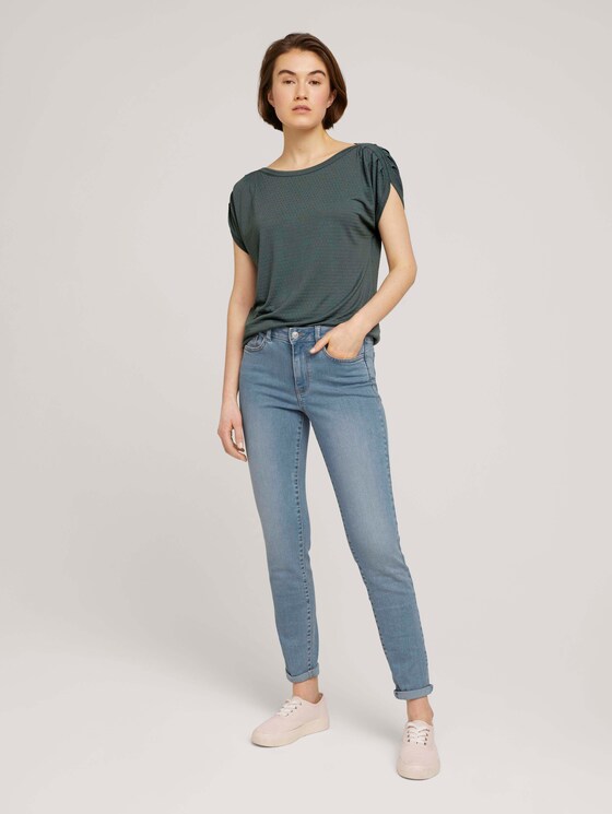 T-Shirt mit Faltendetail - Frauen - dusty pine green T-Shirt mit Faltendetail - Frauen - dusty pine green - 3 - TOM TAILOR Denim
