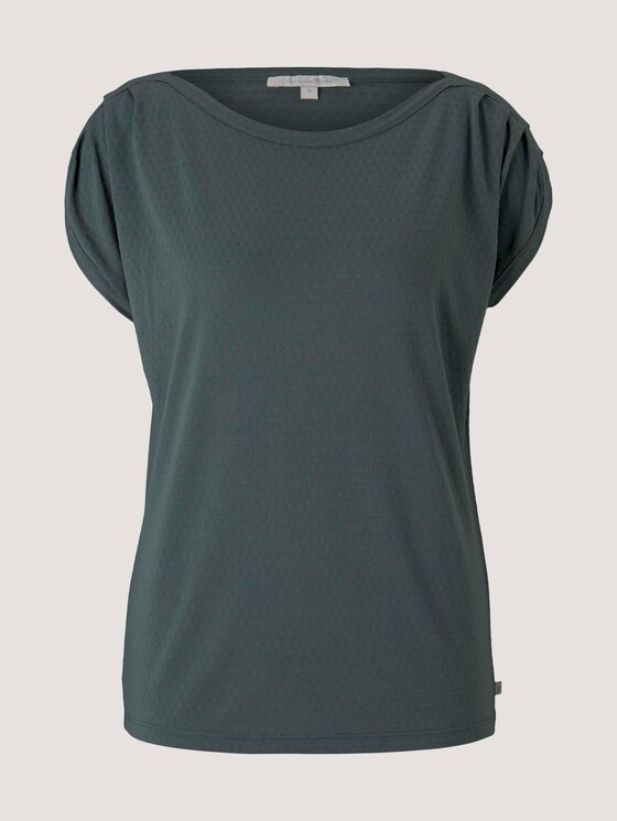 T-Shirt mit Faltendetail - Frauen - dusty pine green T-Shirt mit Faltendetail - Frauen - dusty pine green - 7 - TOM TAILOR Denim