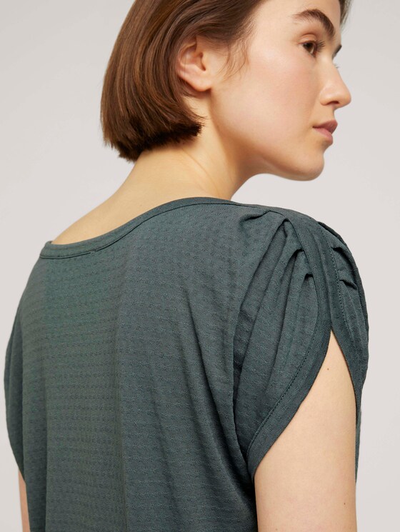 T-Shirt mit Faltendetail - Frauen - dusty pine green T-Shirt mit Faltendetail - Frauen - dusty pine green - 9 - TOM TAILOR Denim