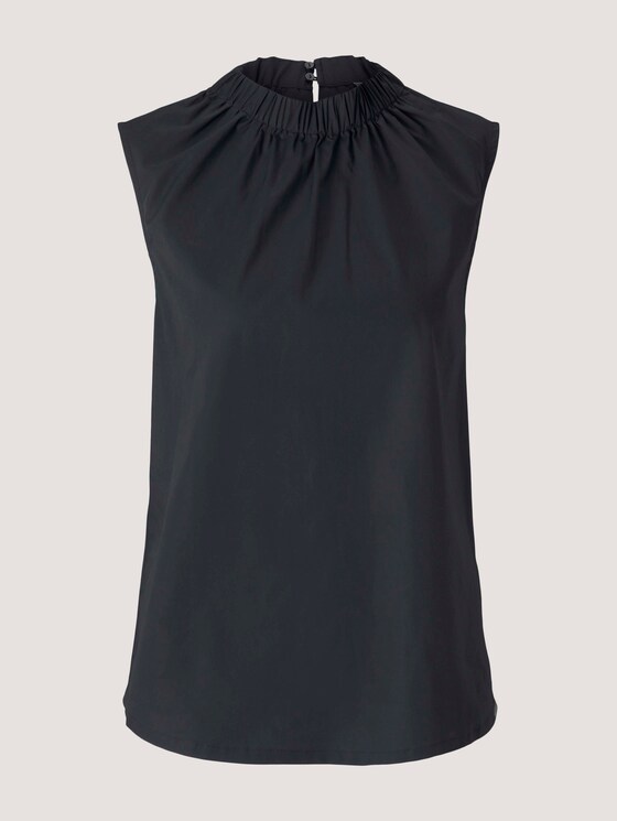 Top mit gerafftem Stehkragen - Frauen - deep black Top mit gerafftem Stehkragen - Frauen - deep black - 7 - Mine to five