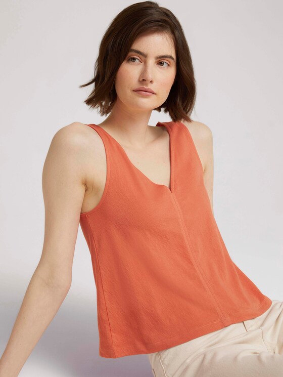 Top mit beidseitigem V-Ausschnitt - Frauen - sundown coral Top mit beidseitigem V-Ausschnitt - Frauen - sundown coral - 5 - TOM TAILOR Denim