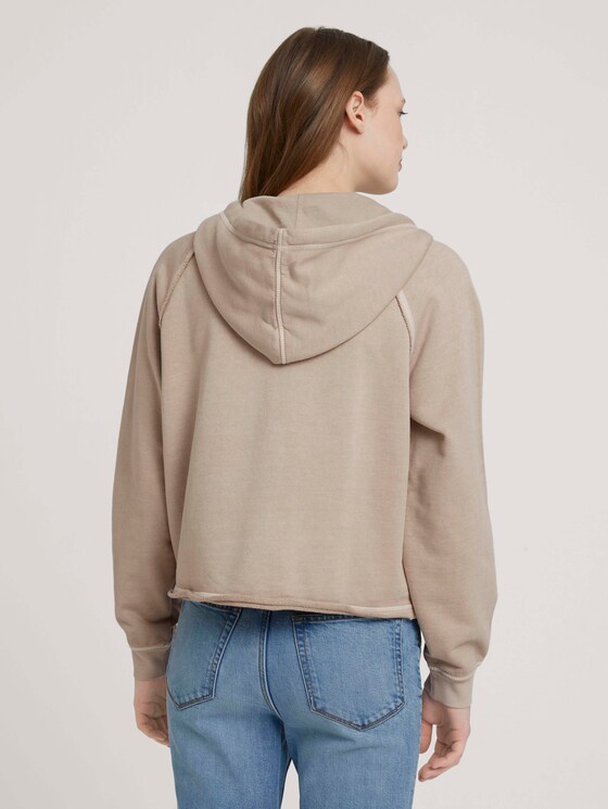 kurze Sweatjacke mit Bio-Baumwolle - Frauen - dune beige kurze Sweatjacke mit Bio-Baumwolle - Frauen - dune beige - 2 - TOM TAILOR Denim