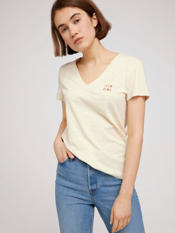 T-Shirt mit Bio-Baumwolle - Frauen - soft creme beige T-Shirt mit Bio-Baumwolle - Frauen - soft creme beige - 5 - TOM TAILOR Denim