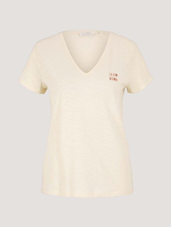 T-Shirt mit Bio-Baumwolle - Frauen - soft creme beige T-Shirt mit Bio-Baumwolle - Frauen - soft creme beige - 7 - TOM TAILOR Denim