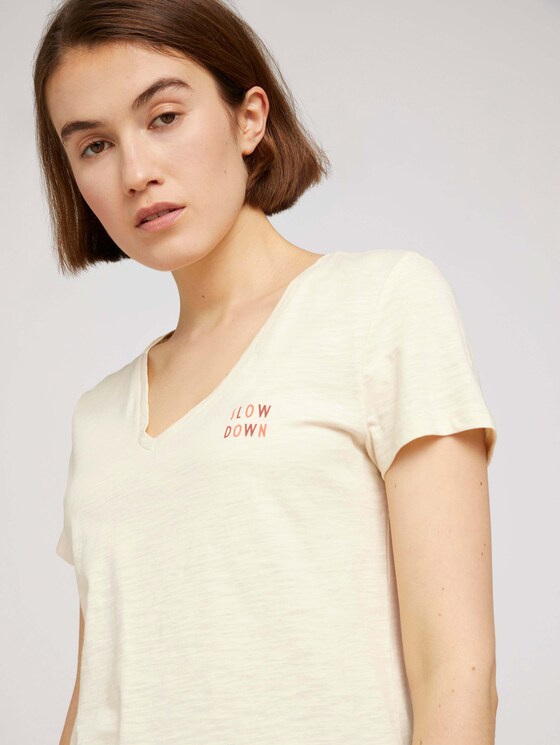 T-Shirt mit Bio-Baumwolle - Frauen - soft creme beige T-Shirt mit Bio-Baumwolle - Frauen - soft creme beige - 9 - TOM TAILOR Denim