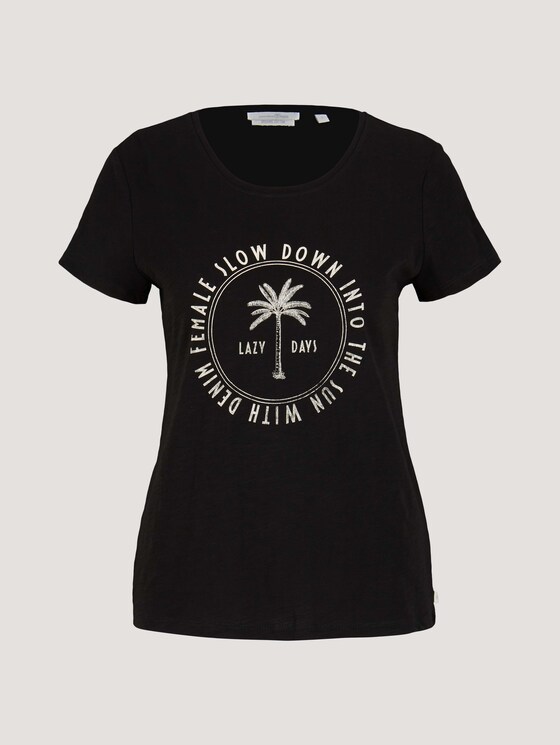 Print T-Shirt mit Bio-Baumwolle - Frauen - deep black Print T-Shirt mit Bio-Baumwolle - Frauen - deep black - 7 - TOM TAILOR Denim