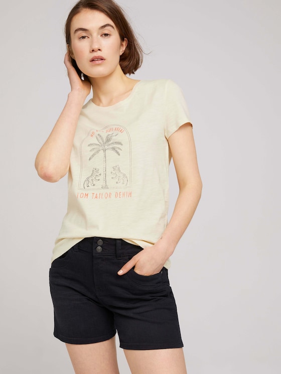 Print T-Shirt mit Bio-Baumwolle - Frauen - soft creme beige Print T-Shirt mit Bio-Baumwolle - Frauen - soft creme beige - 5 - TOM TAILOR Denim