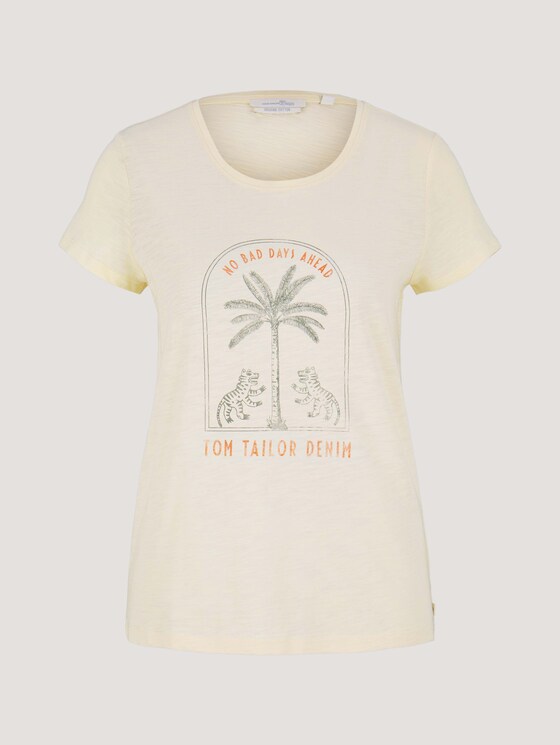 Print T-Shirt mit Bio-Baumwolle - Frauen - soft creme beige Print T-Shirt mit Bio-Baumwolle - Frauen - soft creme beige - 7 - TOM TAILOR Denim