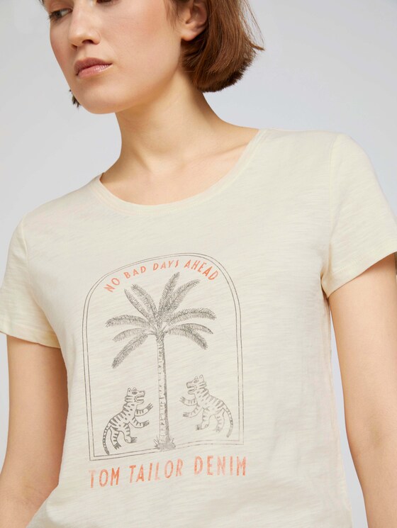 Print T-Shirt mit Bio-Baumwolle - Frauen - soft creme beige Print T-Shirt mit Bio-Baumwolle - Frauen - soft creme beige - 9 - TOM TAILOR Denim