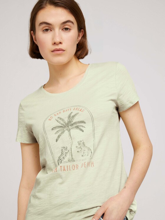 Print T-Shirt mit Bio-Baumwolle - Frauen - light dusty green Print T-Shirt mit Bio-Baumwolle - Frauen - light dusty green - 9 - TOM TAILOR Denim