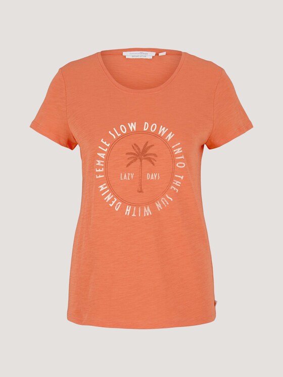 Print T-Shirt mit Bio-Baumwolle - Frauen - sundown coral Print T-Shirt mit Bio-Baumwolle - Frauen - sundown coral - 7 - TOM TAILOR Denim
