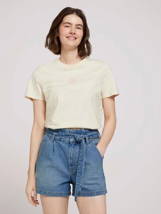 Print T-Shirt mit Bio-Baumwolle - Frauen - soft creme beige Print T-Shirt mit Bio-Baumwolle - Frauen - soft creme beige - 1 - TOM TAILOR Denim