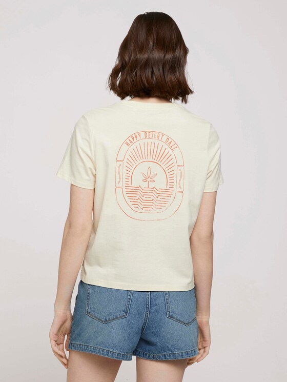 Print T-Shirt mit Bio-Baumwolle - Frauen - soft creme beige Print T-Shirt mit Bio-Baumwolle - Frauen - soft creme beige - 2 - TOM TAILOR Denim
