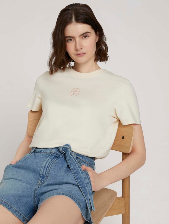 Print T-Shirt mit Bio-Baumwolle - Frauen - soft creme beige Print T-Shirt mit Bio-Baumwolle - Frauen - soft creme beige - 5 - TOM TAILOR Denim