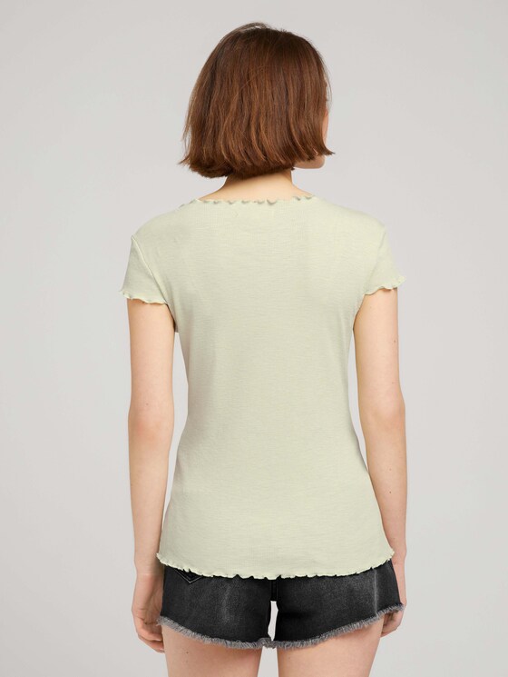 T-Shirt mit Wellensaumkante - Frauen - light dusty green T-Shirt mit Wellensaumkante - Frauen - light dusty green - 2 - TOM TAILOR Denim