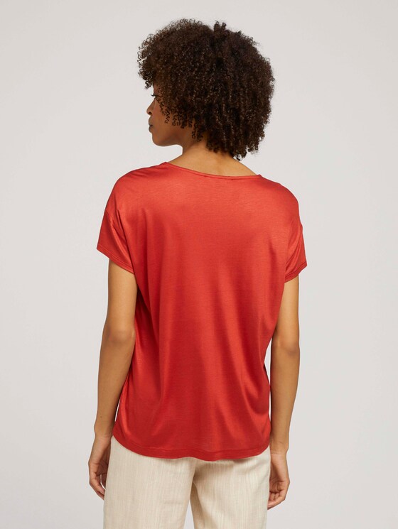 T-Shirt mit V-Ausschnitt - Frauen - Rooibos Orange T-Shirt mit V-Ausschnitt - Frauen - Rooibos Orange - 2 - Mine to five