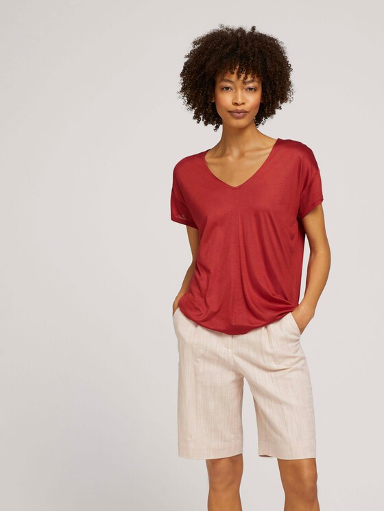 T-Shirt mit V-Ausschnitt - Frauen - Rooibos Orange T-Shirt mit V-Ausschnitt - Frauen - Rooibos Orange - 5 - Mine to five